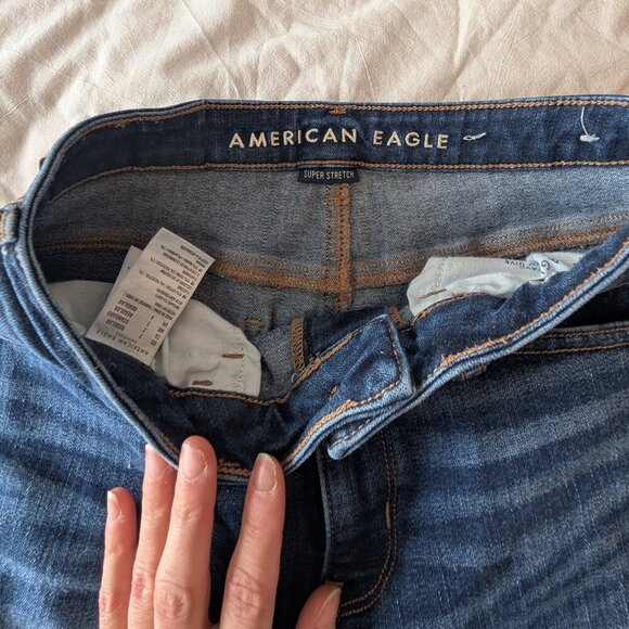 American Eagle, ripped jeans, dark blue wash, size 2 - Picture 5 of 12